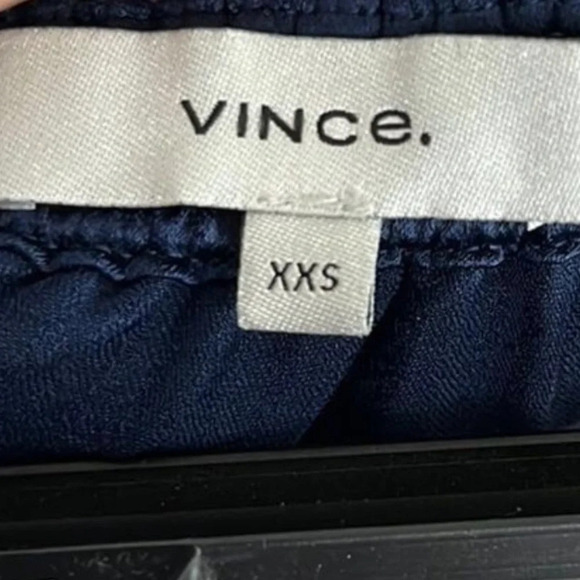 Vince Satin Mixed-Pleat Asymmetric Midi Skirt Blue with Pockets Size XXS - Picture 8 of 12